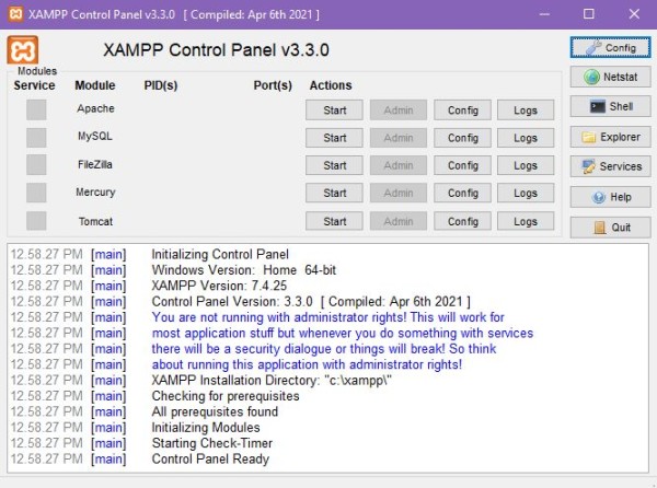 XAMPP free and open-source web server